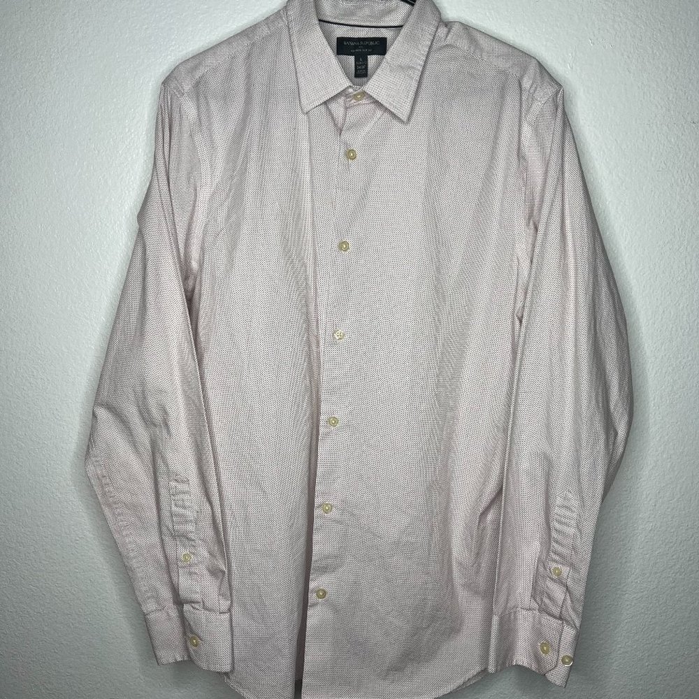 Banana Republic Non-Iron Slim Fit Dress Patterned Button Up